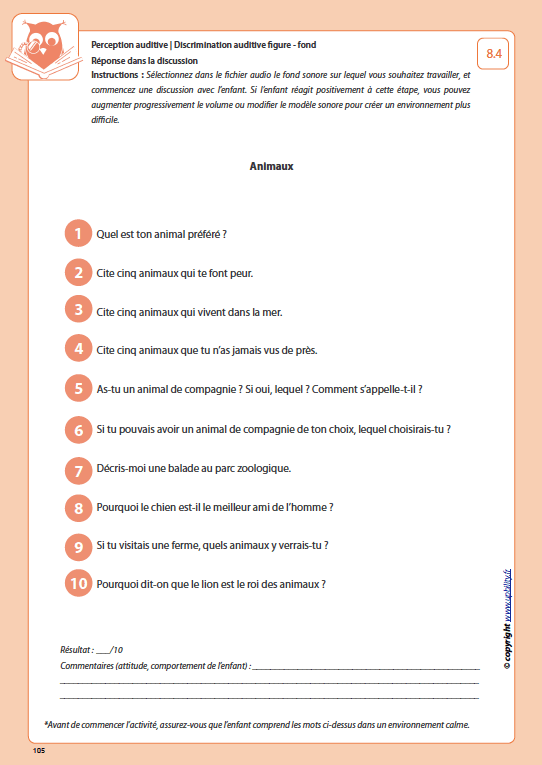 Développement de la perception auditive | DISCRIMINATION AUDITIVE FIGURE - FOND - Image 8