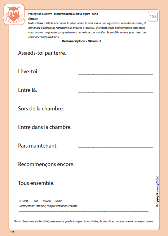 Développement de la perception auditive | DISCRIMINATION AUDITIVE FIGURE - FOND - Image 9