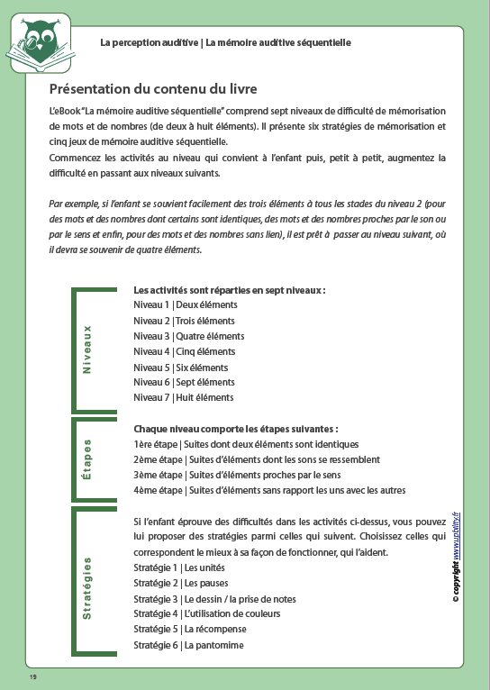 Développement de la perception auditive | LA MÉMOIRE AUDITIVE SÉQUENTIELLE - Image 3
