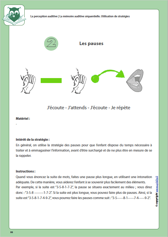 Développement de la perception auditive | LA MÉMOIRE AUDITIVE SÉQUENTIELLE - Image 8