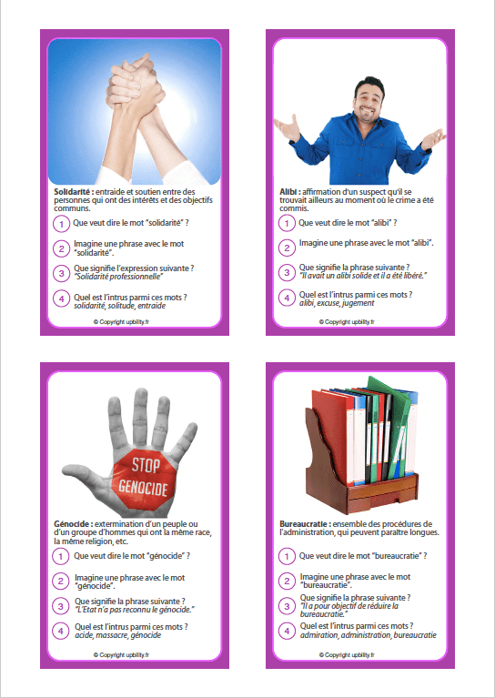 FICHES ILLUSTRÉES | Développement du vocabulaire (13-14 ans) - Image 9