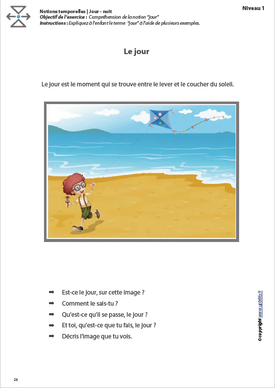 L’ORIENTATION TEMPORELLE | Matin – midi – après-midi – soir – jour – nuit - Image 3