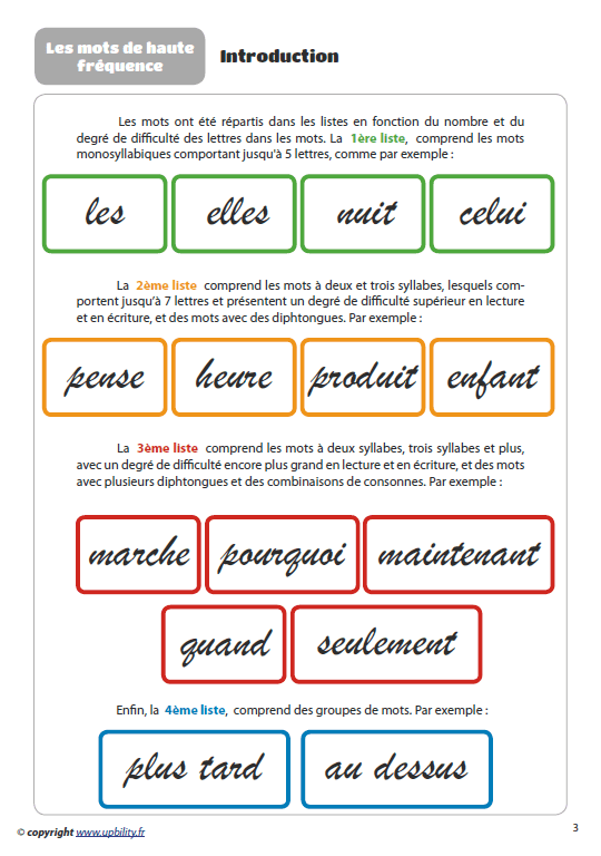 MOTS DE HAUTE FRÉQUENCE pour le développement des Compétences en lecture - Image 3