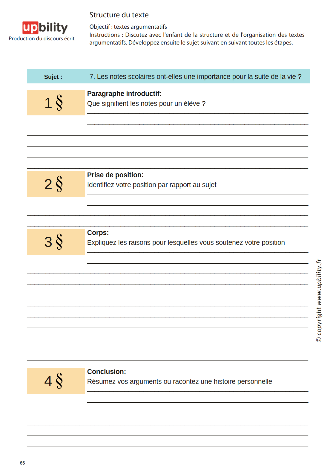 PRODUCTION DU DISCOURS ÉCRIT | Structure du texte - Partie B - Image 5