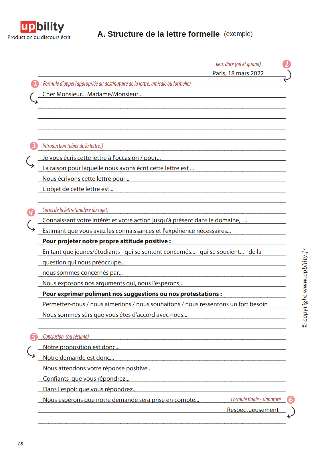 PRODUCTION DU DISCOURS ÉCRIT | Structure du texte - Partie B - Image 6